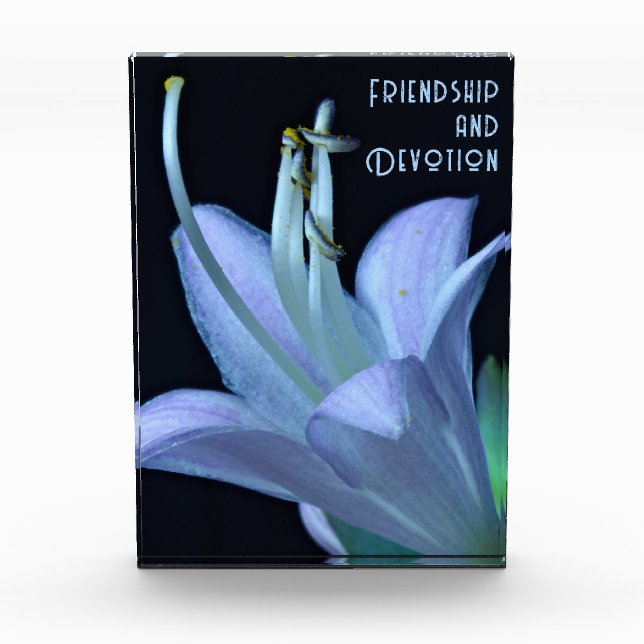 Bloque Para Fotos Amistad Personalizada Flor Púrpura Cierre (Anverso)