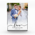 Bloque Para Fotos Amor Elegante Novia Novio Boda Escritura Negra<br><div class="desc">Amor Elegante Bloque de Foto de Boda de Novia y Novio con Escritura Negra</div>