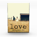 Bloque Para Fotos Amor | Vintage Typewriter Text and your Photo<br><div class="desc">Muestra tu foto favorita de ti y de cualquiera que te guste con este elegante bloque de fotos. Puede personalizar con cualquier nombre,  fecha o mensaje. La palabra "amor" aparece como una superposición en un texto de estilo de máquina de escribir vintage.</div>