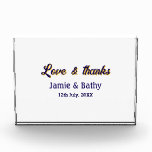 Bloque Para Fotos Amor y gracias naranja morado nombre fecha pareja<br><div class="desc">Diseño</div>