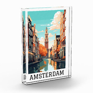 Bloque Para Fotos Amsterdam Países Bajos Canal Travel