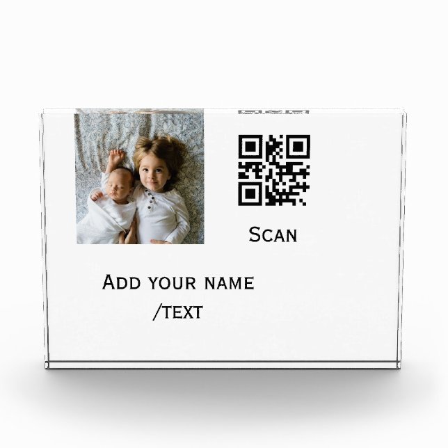 Bloque Para Fotos Añadir detalles de texto de nombre de código de ba (Anverso)