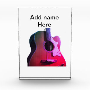 Bloque Para Fotos Añadir el nombre texto guitarra acústica marrón ed