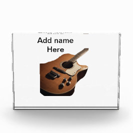 Bloque Para Fotos Añadir el nombre texto guitarra acústica marrón ed