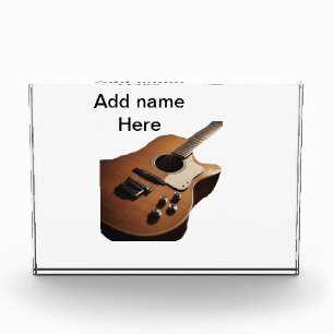 Bloque Para Fotos Añadir el nombre texto guitarra acústica marrón ed