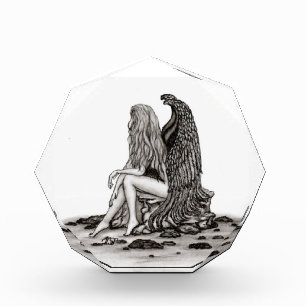 Bloque Para Fotos Ángel, perdido en el pensamiento, diseño blanco y