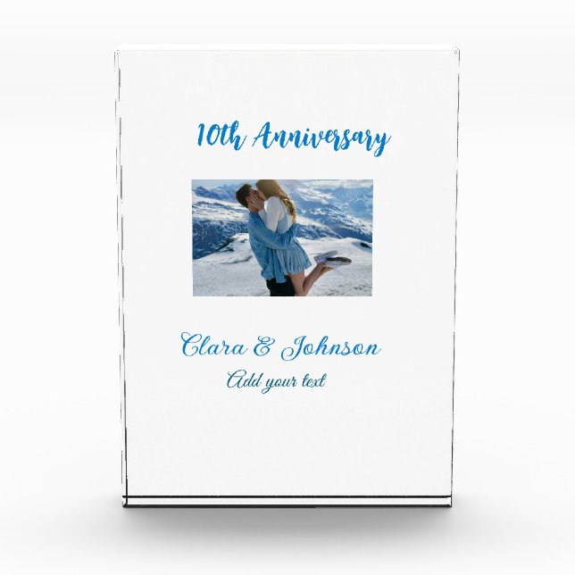 Bloque Para Fotos Aniversario boda agregar nombre año imagen par de  (Anverso)