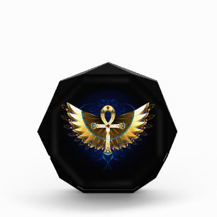 Bloque Para Fotos Ankh de oro con alas