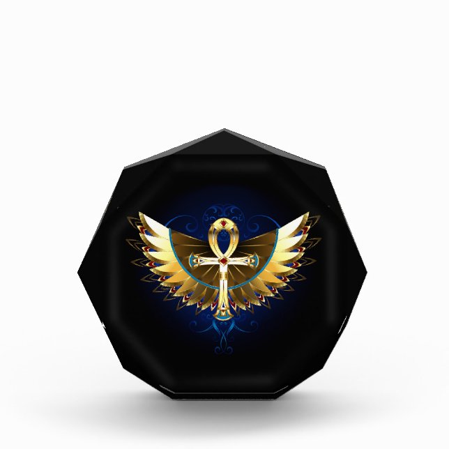 Bloque Para Fotos Ankh de oro con alas (Anverso)