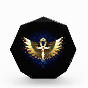 Bloque Para Fotos Ankh de oro con alas