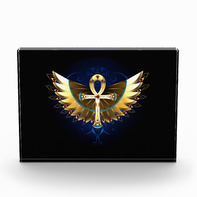 Bloque Para Fotos Ankh de oro con alas (Anverso)