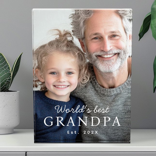 Bloque Para Fotos Año del mejor abuelo del mundo (World's best grandpa grandfather est year photo block)