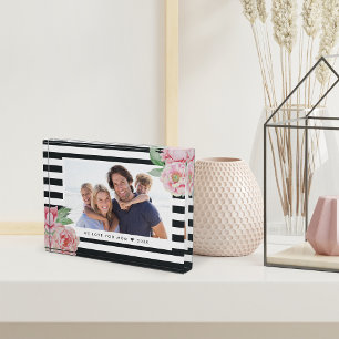 Bloque Para Fotos Antique Peony Charcoal Stripe
