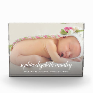 Bloque Para Fotos Anuncio de nacimiento de bebé personalizado