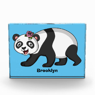 Bloque Para Fotos Aoso panda alegre y lindo con personalizado de flo