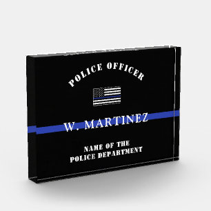 Bloque Para Fotos Apreciación del personalizado Thin Blue Line Polic