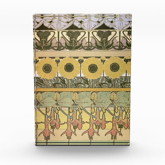 Bloque Para Fotos Art nouveau alphonse・fuschia girasol flora (Anverso)