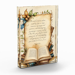 Bloque Para Fotos Arte de versículo cristiano de la Biblia Filipense