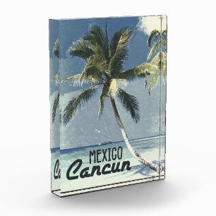Bloque Para Fotos Arte de viaje retro en México de Cancún
