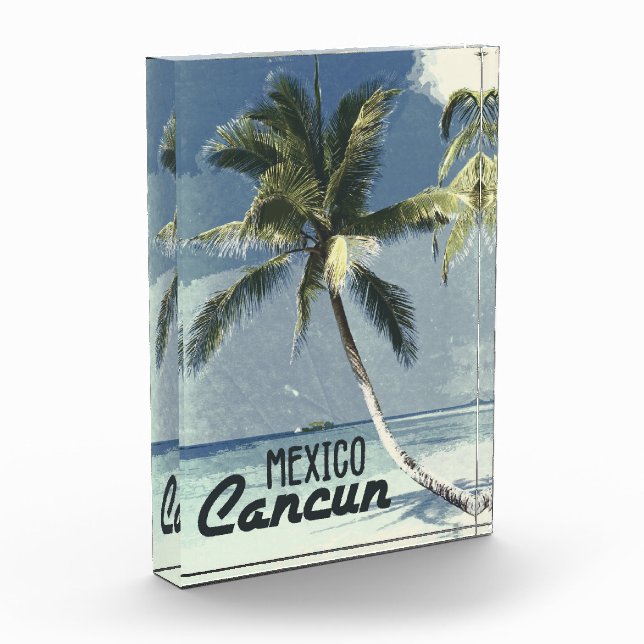 Bloque Para Fotos Arte de viaje retro en México de Cancún (Izquierda)