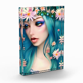 Bloque Para Fotos Arte etéreo | Hada hermosa con pelo azul