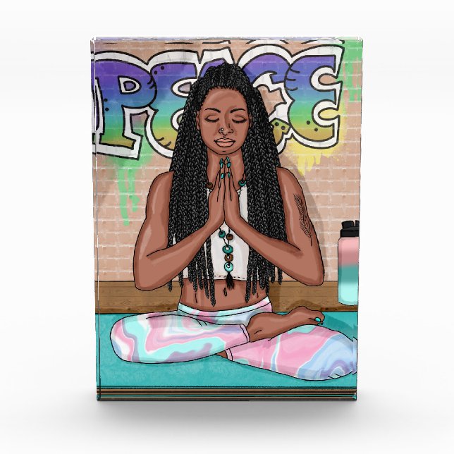 Bloque Para Fotos Arte urbano | Bonito Mujer haciendo meditación (Anverso)