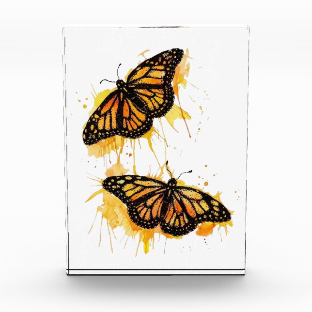 Bloque Para Fotos Artistic Watercolor Monarch Butterfly Nature Art (Anverso)