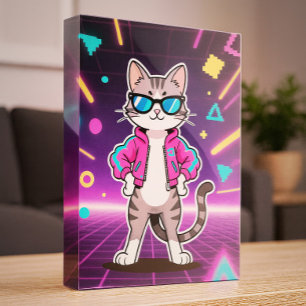 Bloque Para Fotos Asombroso gato Guay Retro Gamer