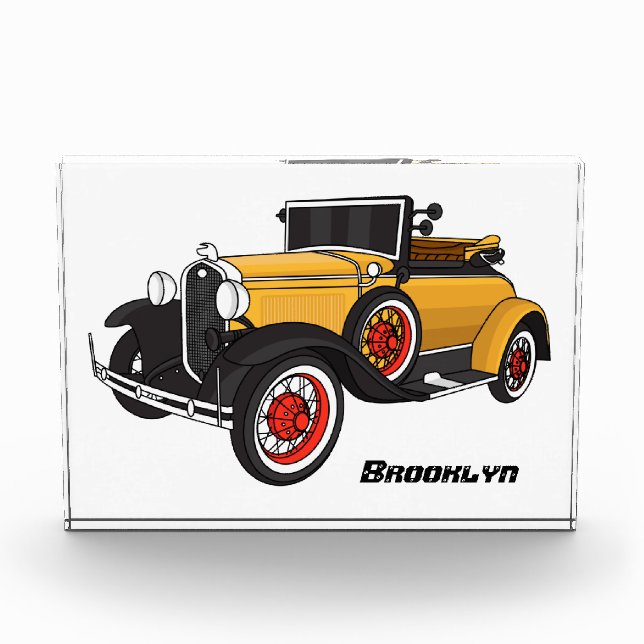 Bloque Para Fotos Auto amarillo clásico 1931 (Anverso)