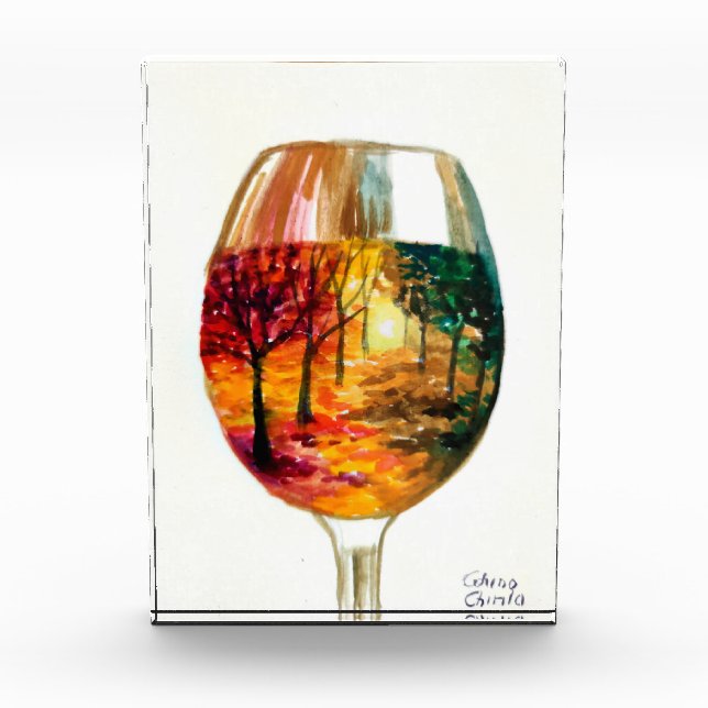Bloque Para Fotos Autumn story in a glass of wine   (Anverso)