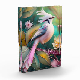 Bloque Para Fotos Ave de Rubor con cresta blanca Jay Fantasy