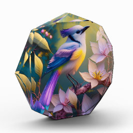 Bloque Para Fotos Ave Fantasía Amarilla Violeta Tufted