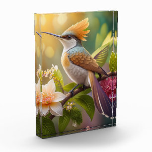Bloque Para Fotos Ave Fantasy de Honeyeater con cresta dorada