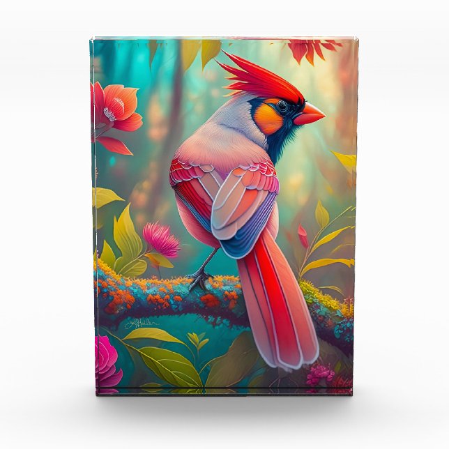 Bloque Para Fotos Aves fantasmas Cardenal masculino (Anverso)