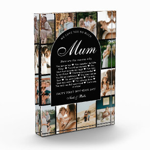 Bloque Para Fotos B & W Razones por las que te Amamos Mamá Cuadrícul