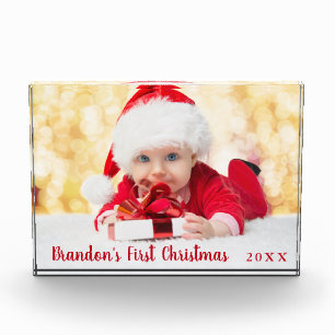 Bloque Para Fotos Baby First Christmas Red Script