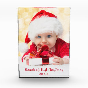 Bloque Para Fotos Baby First Christmas Red Script L