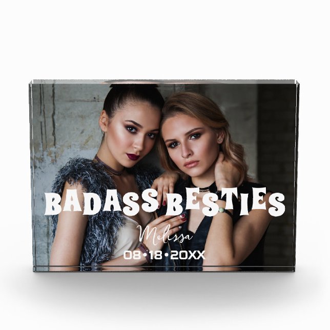 Bloque Para Fotos Badass Besties Graciosa Bridesmaid Favor Regalo (Anverso)