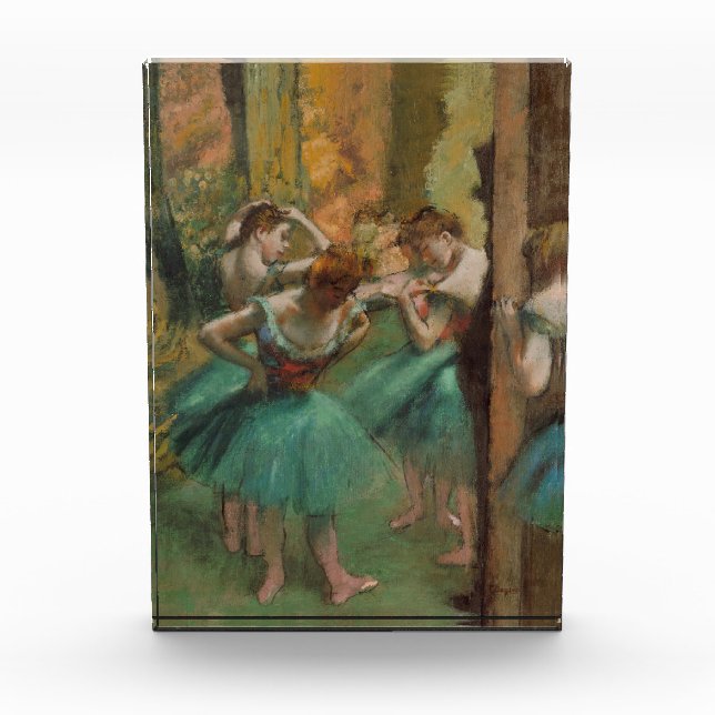 Bloque Para Fotos Bailarinas, Edgar Degas, rosa y verde (Anverso)