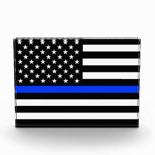 Bloque Para Fotos Bandera de la policía de la delgada línea azul
