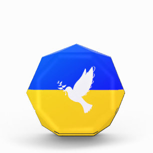 Bloque Para Fotos Bandera de Ucrania - Paloma de paz - Libertad - Pa