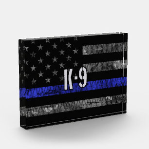 Bloque Para Fotos Bandera policial de la unidad K-9 en peligro