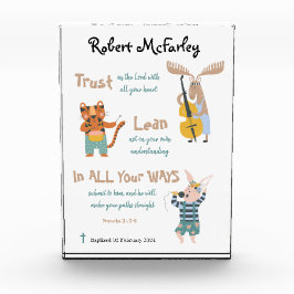 Bloque Para Fotos Baptism Boy Cute Animales Musicales Con Verso De B