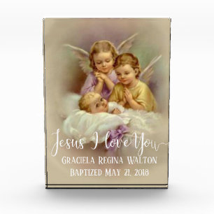 Bloque Para Fotos Baptismo Bebé Infante Angels de Oración Sobrescrit