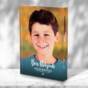 Bloque Para Fotos Bar Mitzvah Personalizado de escritura moderna neg