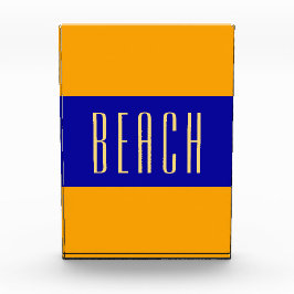 Bloque Para Fotos BEACH Sporty Royal Blue Golden Yellow Stripes