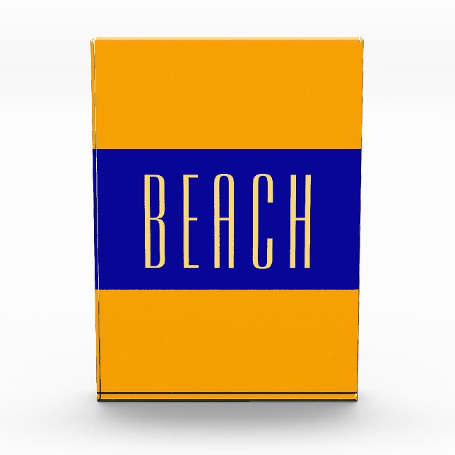 Bloque Para Fotos BEACH Sporty Royal Blue Golden Yellow Stripes (Anverso)