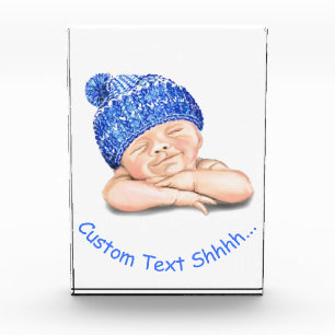 Bloque Para Fotos Bebé feliz sonriente suave y dormido - Personaliza