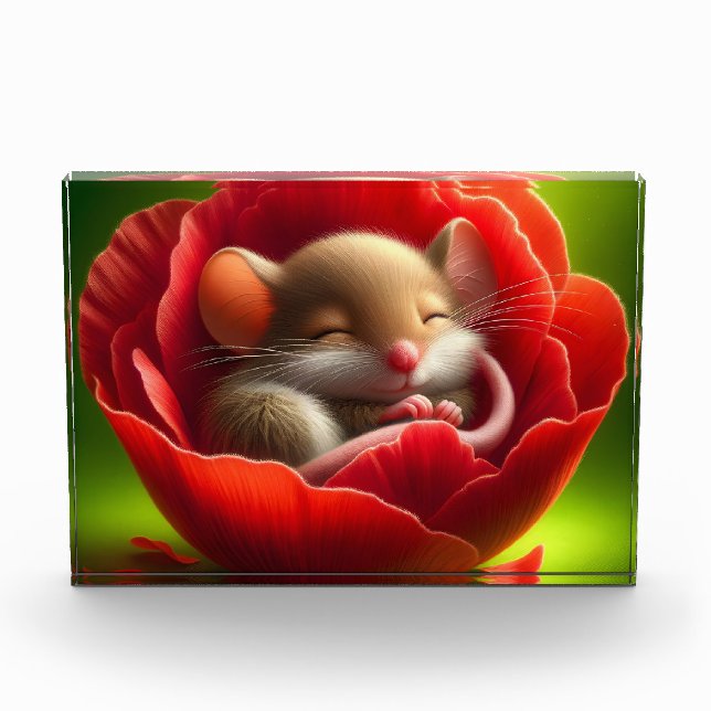 Bloque Para Fotos Bebé muy adorable mientras duerme el ratón (Anverso)