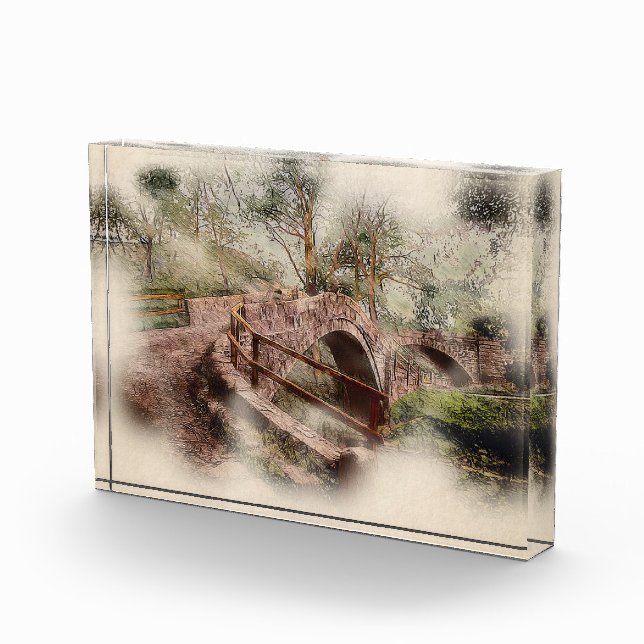 Bloque Para Fotos Beggars Bridge, Glaisdale - Watercolour Art (Derecha)